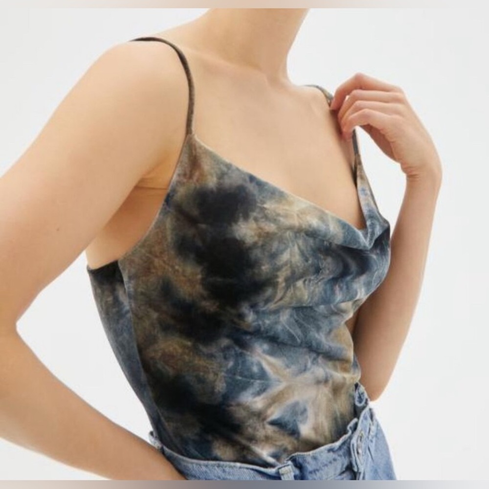 Urban Outfitters Out From Under Velvet Drapey Cowl Neck Bodysuit